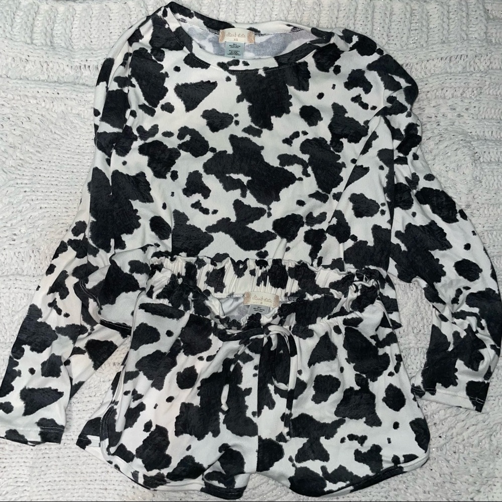 Altard State Cow Print Lounge Set. XS Top. S Bottom.